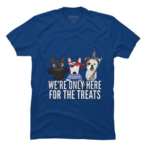 Men's Design By Humans Dog Halloween - We're Only Here For The Treats By PedigreePrints T-Shirt - 1 of 3