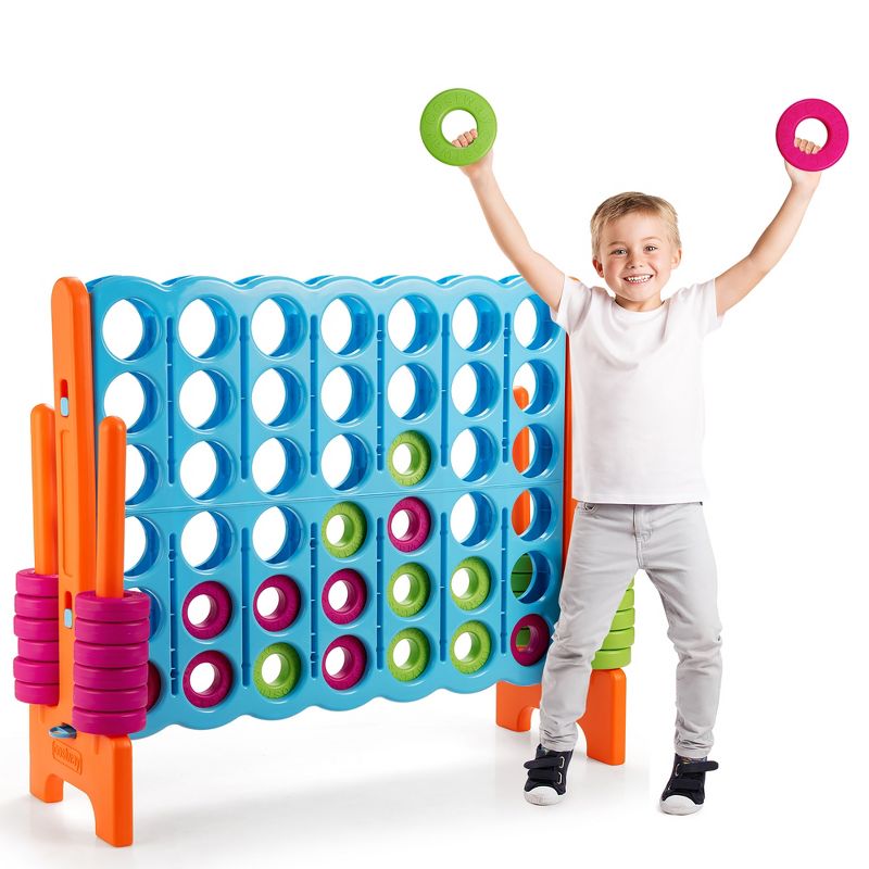 Costway Jumbo 4-to-Score 4 in A Row Giant Game Set Indoor Outdoor Kids Adults Family Fun, 1 of 11