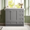 36" Bathroom Vanity with Ceramic Sink, 4 Soft-Close Drawers, 2 Doors, Aluminum Handles, Freestanding Vanity Cabinet - 2 of 4