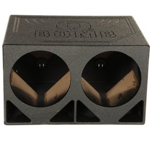 QPower QBOMB12TB Dual 12" Triangle Ported Car Audio Subwoofer Box Enclosure - 1 of 2