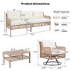BENCMATE Patio Accent Chairs, Outdoor Chair with Cushion, Weatherproof Woven Wicker for Garden Balcony Poolside, Beige, 72.1"*27.8"*31.1" - 4 of 4