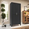 KTMBDW 61'' 2 Shapely Doors Cabinet, Metal Storage Cabinet with Doors and Adjustable Shelves, Metal Pantry Cabinets for Bedroom, Living Room, Kitchen - 4 of 4