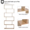 Munora 75.5" H 6-Tier Oak Wooden Bookcase - 31.5"L x 9"W Freestanding Storage Shelf, Room Divider - 4 of 4