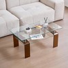 KIGFTSOD Tempered Glass Coffee Table, Modern Glass Coffee Table for Living Room, 2-Tier Storage Center Coffee Table - 3 of 4