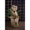 Frog Garden Statue 24"H – Textured Gray Resin Outdoor Decor by Kalalou - 2 of 4