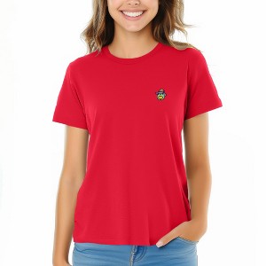 Dalix Sorcerer Frog Embroidered Cotton Relaxed Short Sleeve Tee T Shirt Womens - 1 of 4
