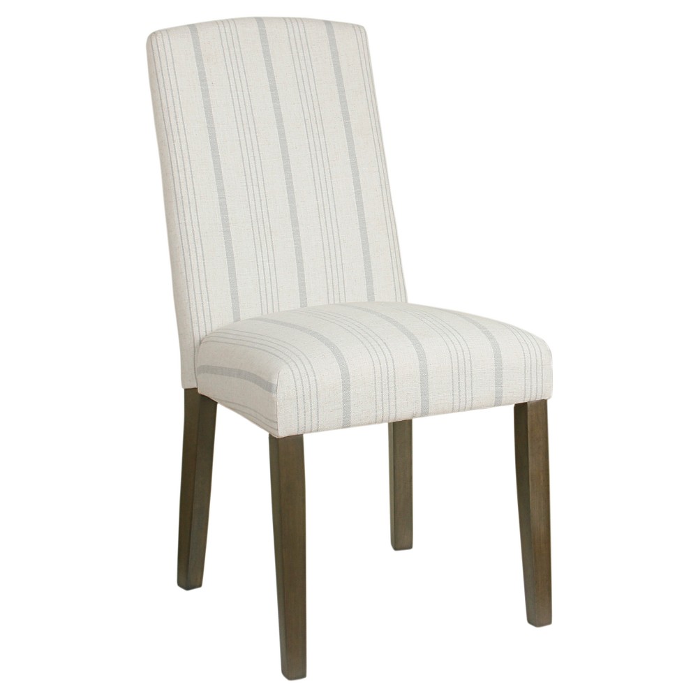 Photos - Chair Set of 2 Classic Parsons Dining  Dove Gray Stripe - HomePop