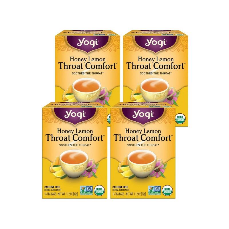 Yogi Tea - Honey Lemon Throat Comfort -  64 ct, 4 Pack, 1 of 8