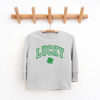 The Juniper Shop Lucky Clover Distressed Toddler Long Sleeve Tee