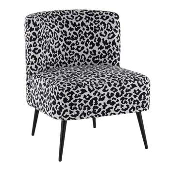Fran Contemporary Leopard Fabric Slipper Chair - LumiSource