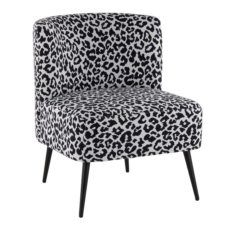 Fran Contemporary Leopard Fabric Slipper Chair - LumiSource, 1 of 12