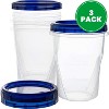 48 Oz Large Deli Food Storage Containers with Screw and Seal Lids – 48 Oz Stackable, Reusable, Microwave & Dishwasher Safe Plastic Canisters - 2 of 2