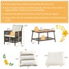 Costway 5PCS Patio Rattan Furniture Set Cushioned Sofa Armrest Wooden Tabletop - 4 of 4