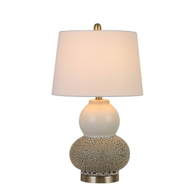 24" Aigio Ceramic Pair of Table Lamp Beige - Cal Lighting