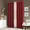 RT Designers Collection Soho Foil Jacquard Polyester Window Curtain Grommet Panel 52" x 90" Burgundy - 2 of 4