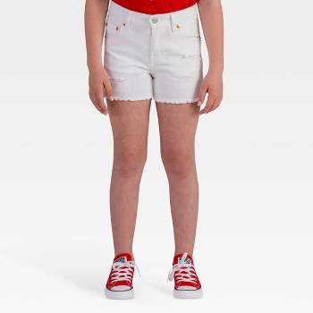 Levi's® Girls' Girlfriend Jean Shorts - White Distressed