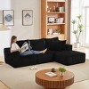 Aukfa 103.5" Modular Cloud Corduroy Sectional Sofa, L-Shaped No-Assembly Floor Couch with Washable Cover - 3 of 4