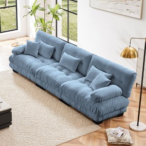 3-Seater Sectional Sofa Modular Deep Seat Sofa Couch Chenille Sofa Soft Comfy Upholstered Furniture Chenille Light coffee - 1 of 4