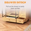Cat Litter Box Enclosure, Hidden Litter Box Furniture with Glass Door, Drawer, Indoor Cat House - 4 of 4