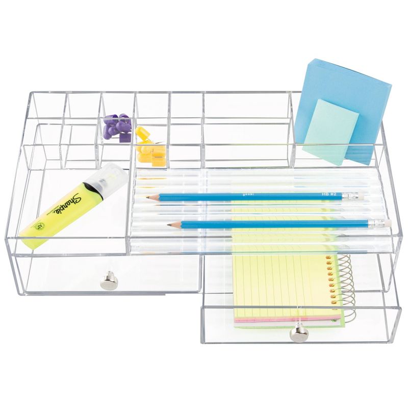 iDESIGN Plastic 2-Drawer Desk Organization Set Clear, 3 of 4