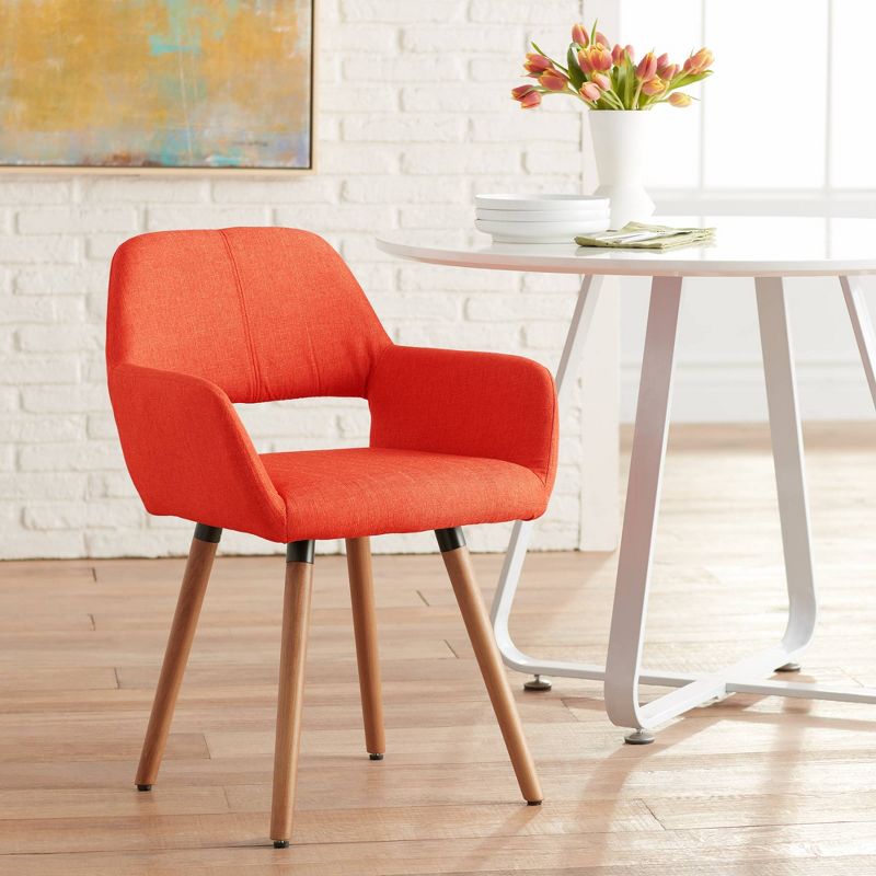 55 Downing Street Nelson Orange Fabric Mid-Century Modern Dining Chair, 2 of 10