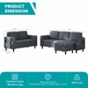 Mjkone 3PCS Convertible Sectional Sofa Set, Linen 3-Seater Sofa & Loveseat Couch with Side Pocket, Storage Ottoman - 2 of 4
