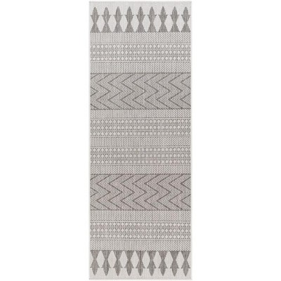 Mark & Day St George 2'7"x7'3" Runner Woven Indoor and Outdoor Area Rugs Smoke Gray/Cream: Geometric, Stain-Resistant, Modern