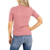 Womens Slim Fit Knit Short Sleeve Tops with Round Neck Sweater Style - 2 of 4