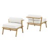 Set of 2 Outdoor Club Chairs with Teak Finish,Patio Chair with Fade Resistant Cushion,Armless Iron Club Chair for Garden Balcony-Koiai - 3 of 4