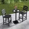 Tangkula Set Of 2 Patio HDPE Barstool Outdoor High Top Bar Chair w/Backrest & Footrest All-Weather Wood-Plastic Bar Height Chair Black - 4 of 4