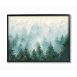 Stupell Industries Abstract Pine Forest Landscape with Mist Green Painting - 1 of 4