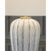 Signature Design by Ashley Lanwell Poly Table Lamp, Antique Gray, Fluted Base, 24" Tall, Drum Shade - 3 of 4