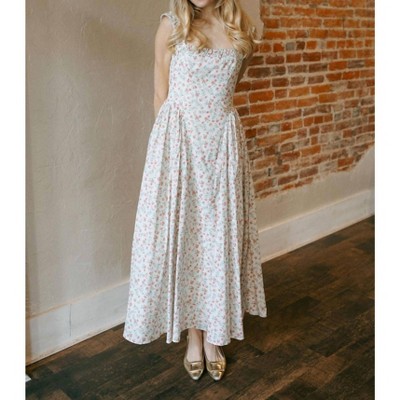 Women's Gathered Neck Detail Midi Dress - MABLE