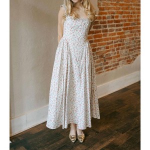 Women's Gathered Neck Detail Midi Dress - MABLE - 1 of 4