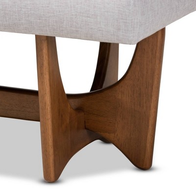 Theo 49'' Greyish Beige Upholstered Walnut Bedroom Bench