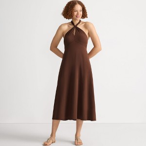 Lands' End Women's Cotton Modal Halter Midi Dress - 1 of 4