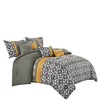 Home Mart Goods 7 Piece Grey Gold Geometric Comforter Set Embroidery Soft Bedding - 2 of 4