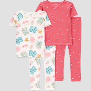 Carter's Just One You® Toddler Girls' 4pc Cotton Short Sleeve Pajama Set - 1 of 3
