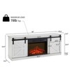 Wooakway 58"L 24"H 15"D Modern Electric Fireplace TV Stand Console with Barn Door Design Overheating Protection Storage Cabinet for TVs up to 65" - 4 of 4