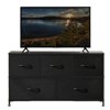SEVOBAL Utility Storage Cabinets 5 Dressers Fabric Storage Tower, Wooden Top for Kid Room, Closet, Entryway, Nursery, Black, 39.3"*11.8"*20.8" - 2 of 4