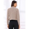 INSPIRE CHIC Women's Tweed Stand Collar Business Open Front Cropped Jacket - 3 of 4