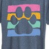 Women's - Instant Message - Negative Space Paw Print Short Sleeve Graphic T-Shirt - 2 of 4