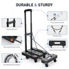 OBOKATA SPACEKEEPER Folding Hand Truck, 500 LB Heavy Duty Luggage Cart, Utility Dolly Platform Cart with 6 Wheels & 2 Elastic Ropes for Luggage, Black - 3 of 4