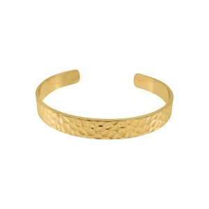 Adornia Tarnish Resistant 14k Gold Plated Hammered Cuff - 1 of 2