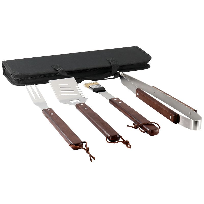 Gibson Home Barbecue Basics 5 Piece Stainless Steel BBQ Tool Set with Wood Handles, 2 of 8