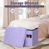 Aoibox Small Ottoman with Storage, Folding Soft Fur Foot Rest Stool with Thick Padded Seat for Bedroom Living Room, Holds Up to 300 lbs - 3 of 4