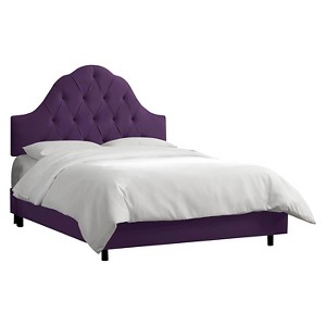 Arched Tufted Bed - Aubergine - Queen - Skyline Furniture