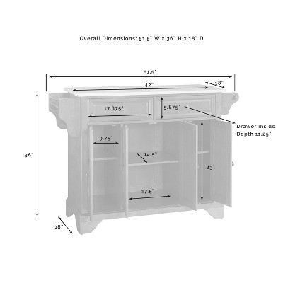 Lafayette Cherry and Natural Wood Kitchen Island Cart