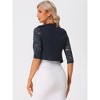 INSPIRE CHIC Women's Work Floral 3/4 Lace Trim Sleeves Open Front Bolero Shrug - 4 of 4
