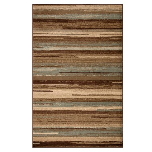 Blue Nile Mills Modern Stripe Abstract Indoor Area Rug, 5' x 8', Taupe, Gray